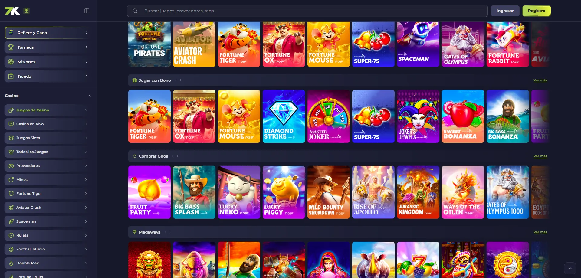 Tragamonedas y juegos de casino online en Bet7k Casino Chile